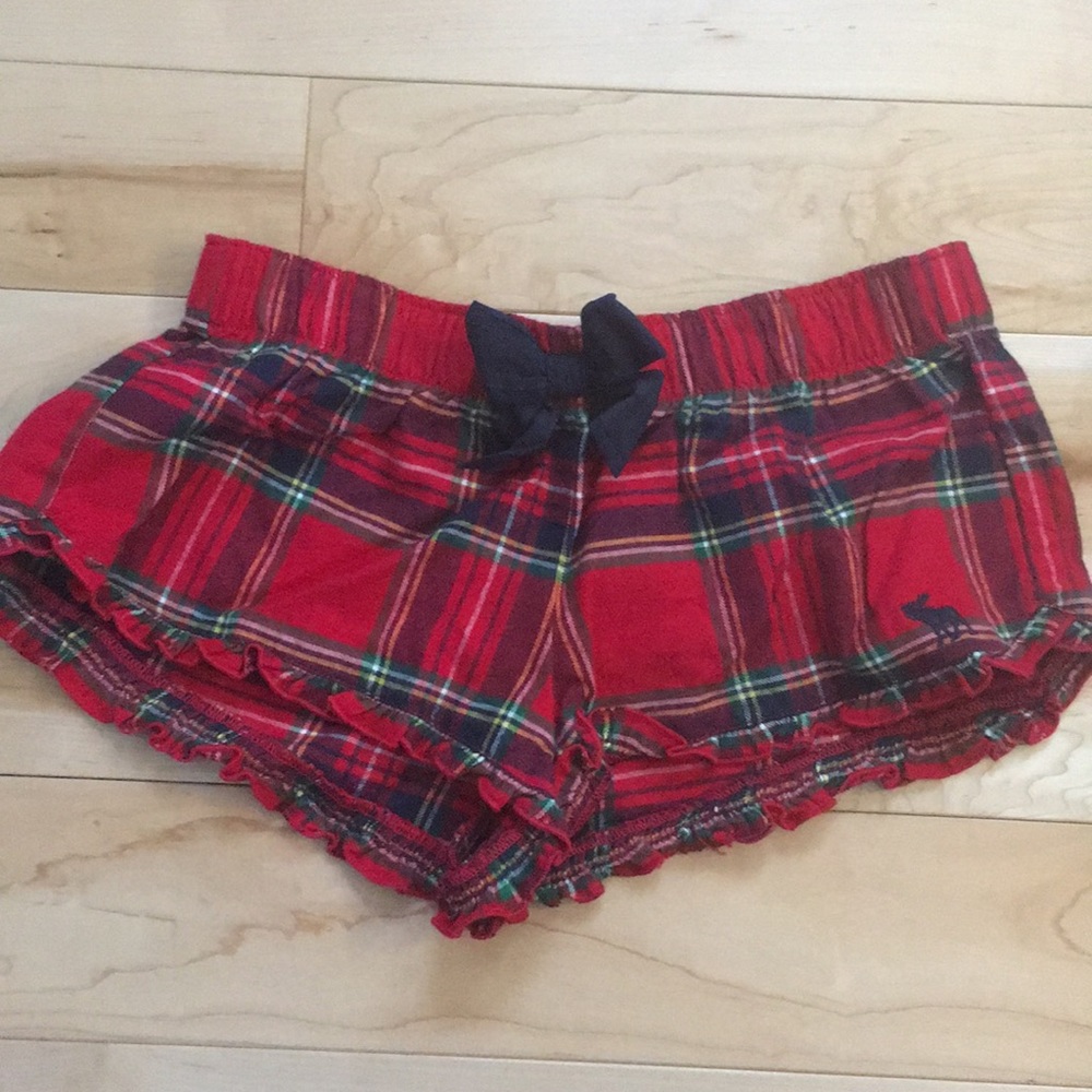 Flannel pajama shorts